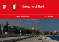 Un particolare della home page del sito internet ufficiale del Comune di Bari.